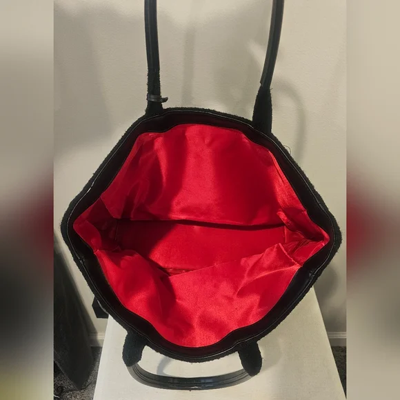 Givenchy Parfum Wool Elegant Black Tote Bag With Slik Red Lining - Picture 2 of 6